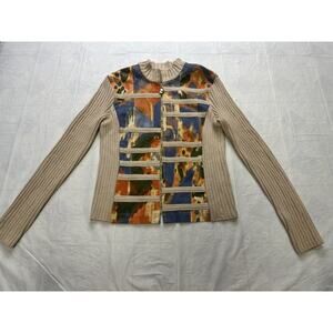 St john Sport Wool Blend Front Zip Cardigan Size Medium Sweater